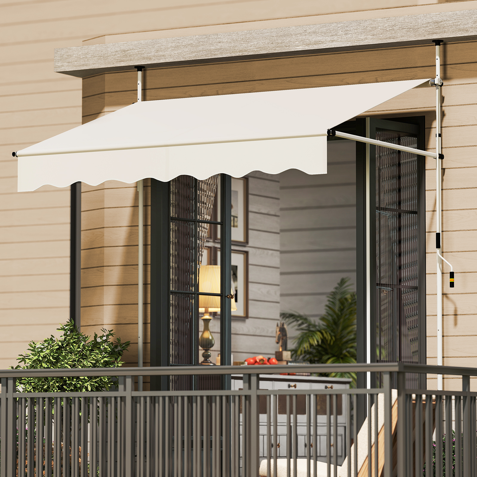 Klemmmarkise 200cm Balkonmarkise ohne Bohren mit Handkurbel Höhenverstellbar & UV-beständig 200 cm Weiß Klemmmarkise 200cm Balkonmarkise ohne Bohren mit Handkurbel Höhenverstellbar & UV-beständig 200 cm Weiß von Costway
