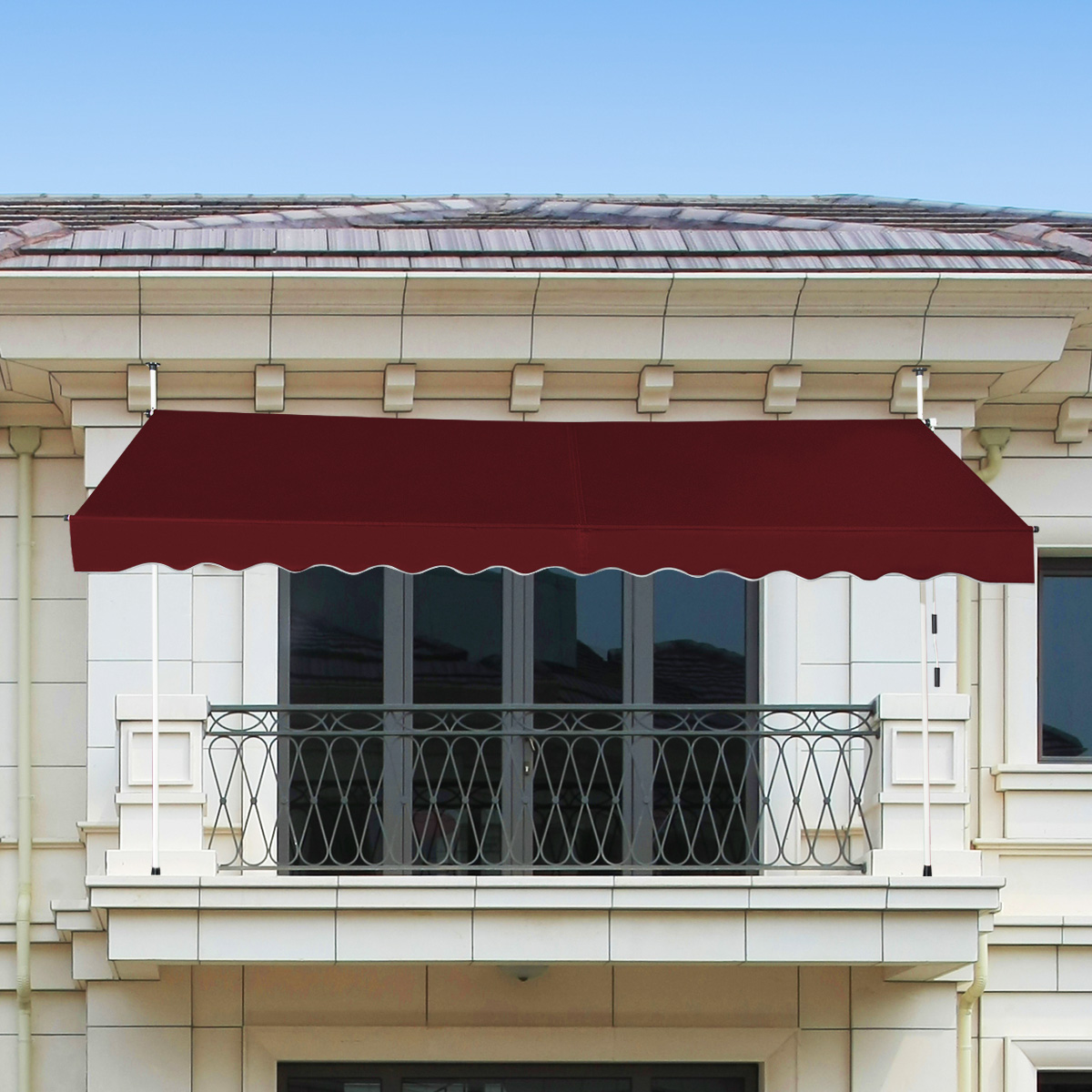 Klemmmarkise 350 cm breit Balkonmarkise ohne Bohren UV-beständig höhenverstellbar Weinrot Klemmmarkise 350 cm breit Balkonmarkise ohne Bohren UV-beständig höhenverstellbar Weinrot von Costway