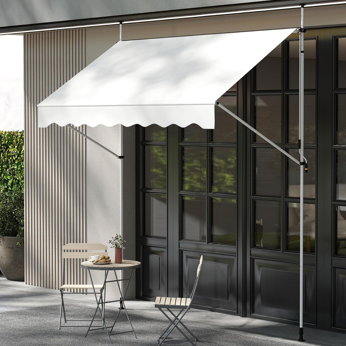 Klemmmarkise ohne Bohren mit Handkurbel Höhenverstellbare & UV-beständige 250 cm Weiß Klemmmarkise ohne Bohren mit Handkurbel Höhenverstellbare & UV-beständige 250 cm Weiß von Costway