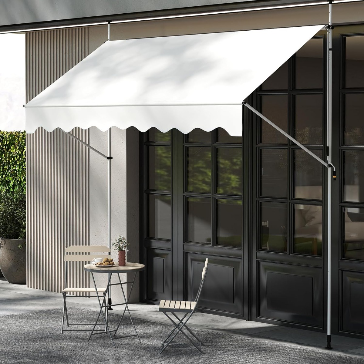 Klemmmarkise ohne Bohren mit Handkurbel Höhenverstellbare & UV-beständige 300 cm Weiß Klemmmarkise ohne Bohren mit Handkurbel Höhenverstellbare & UV-beständige 300 cm Weiß von Costway