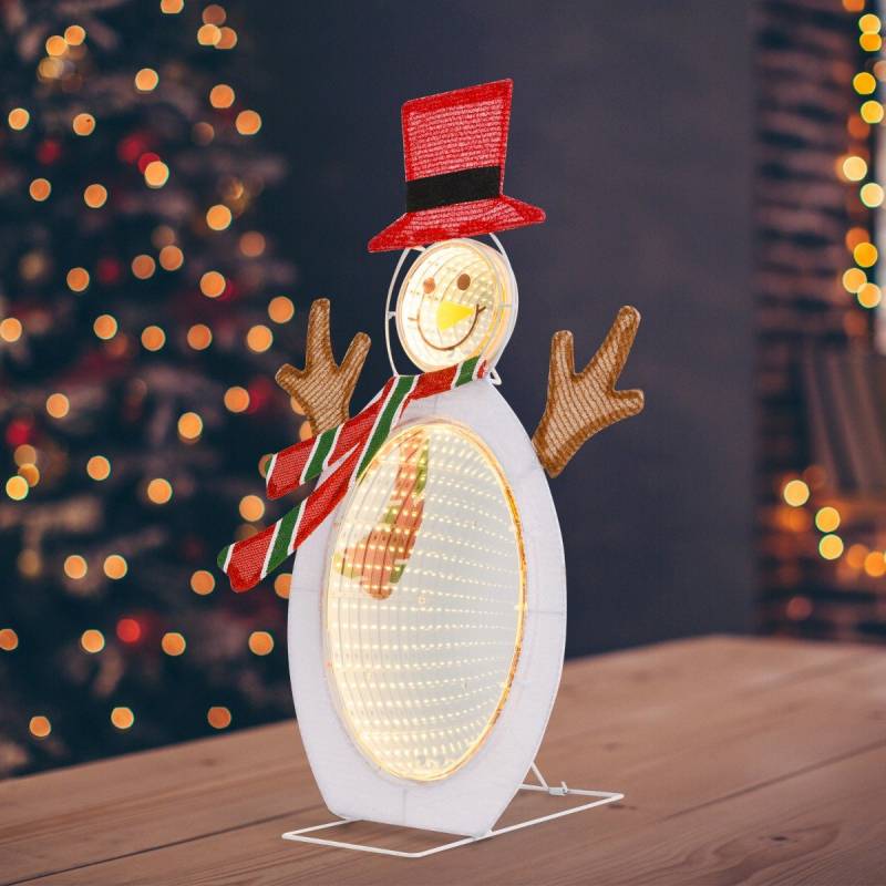 LED Schneemann mit 2 Tunnellichtern Weihnachtsfigur Weihnachtsbeleuchtung von Costway