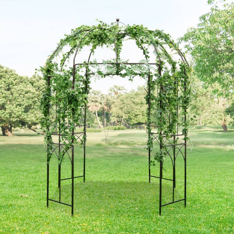 Metall Rosenbogen in Vogelkäfigform Torbogen Rankhilfe Rankgitter Gartenbogen 211 x 256 cm von Costway