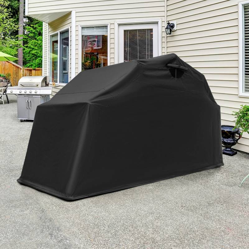 Motorrad Abdeckplane aus Oxford-Stoff mit Metallrahmen Wasserdicht Winterfest 345 x 137 x 190 cm von Costway