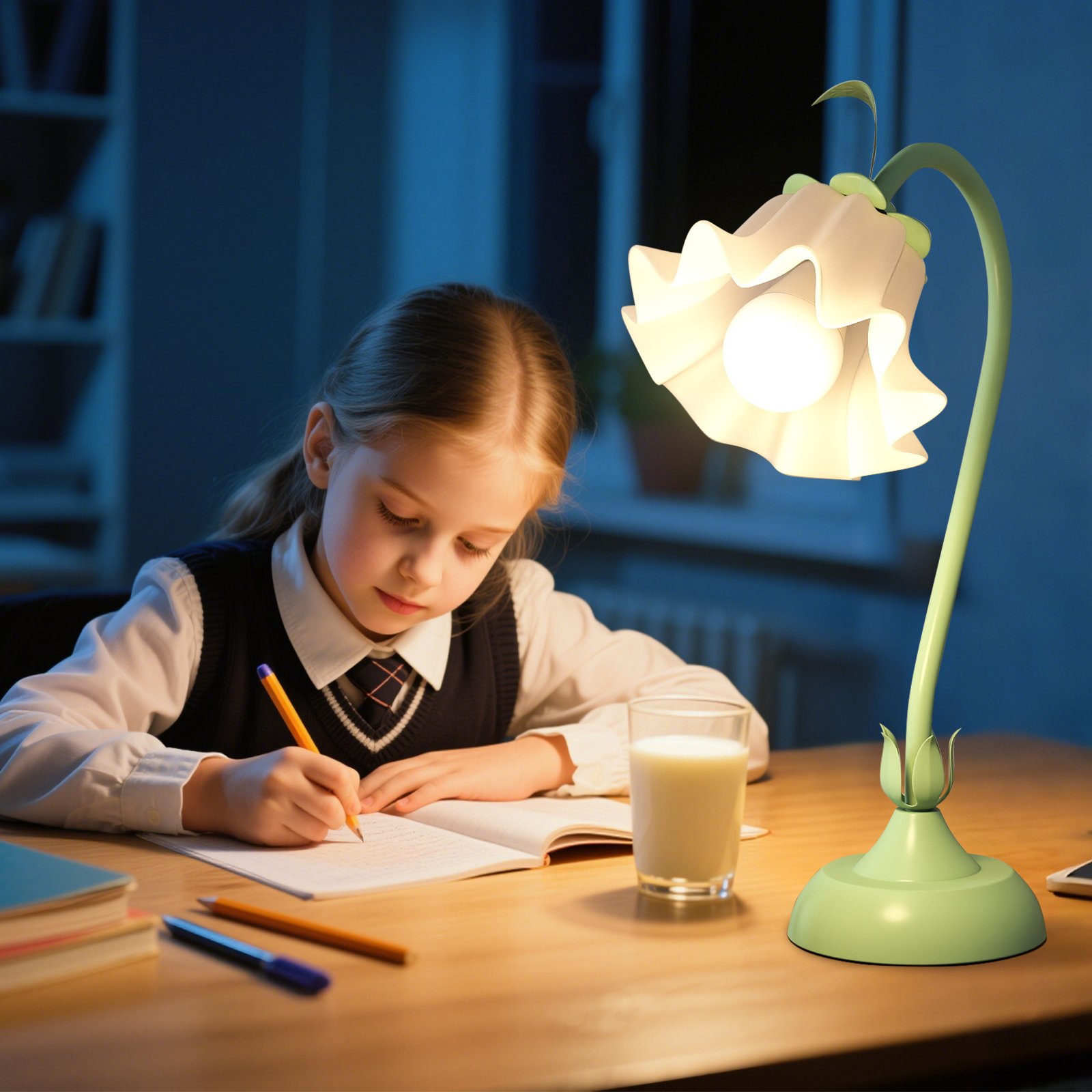 Nachttischlampe Vintage-Tischlampe mit Maiglöckchen-Acryllampenschirm & verstellbarem Stiel Grün Nachttischlampe Vintage-Tischlampe mit Maiglöckchen-Acryllampenschirm & verstellbarem Stiel Grün von Costway