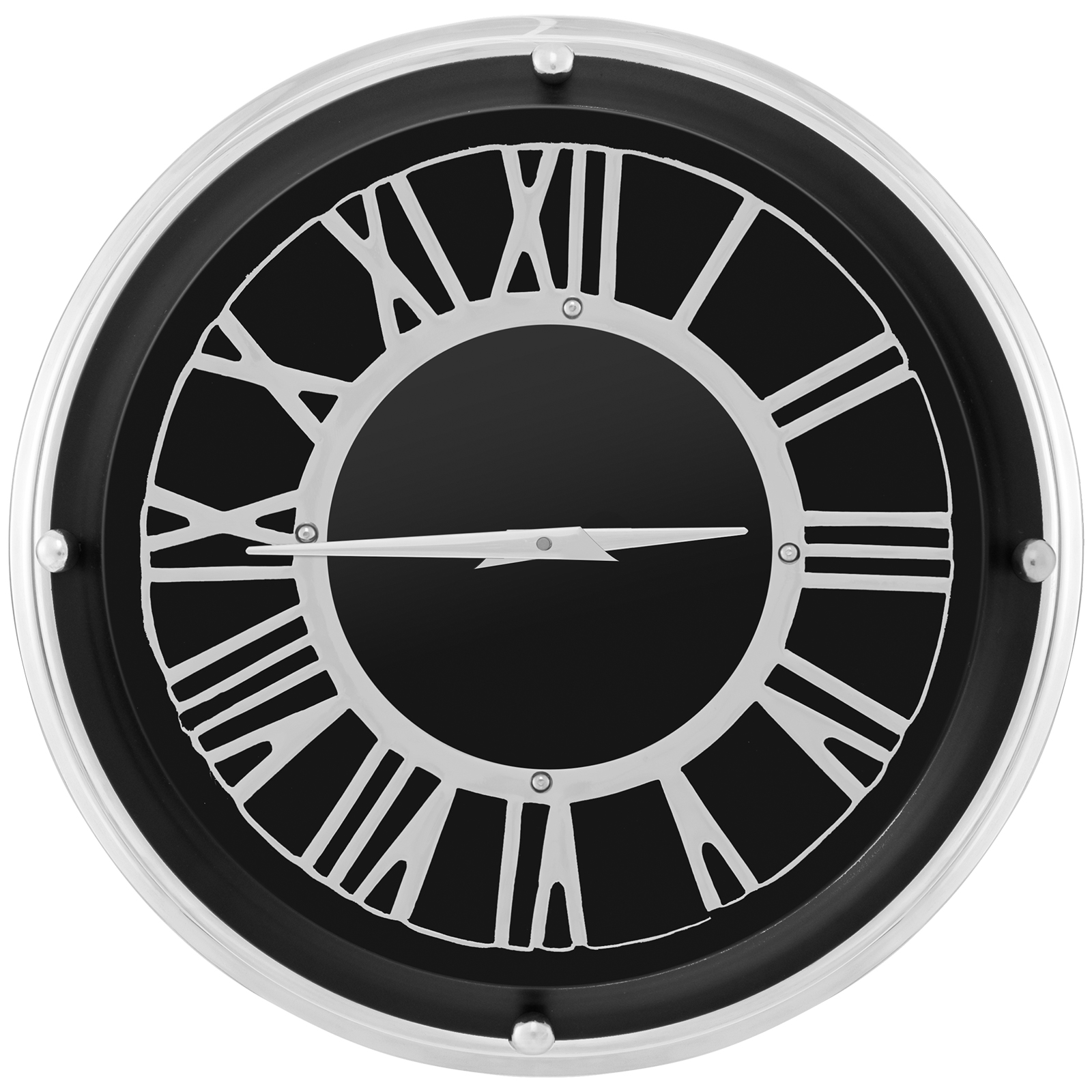 Ø 45 cm Leise Wanduhr mit Silbernem Rahmen & Römischem Ziffernblatt ohne Tickgeräusche-Ø 45 cm von Costway