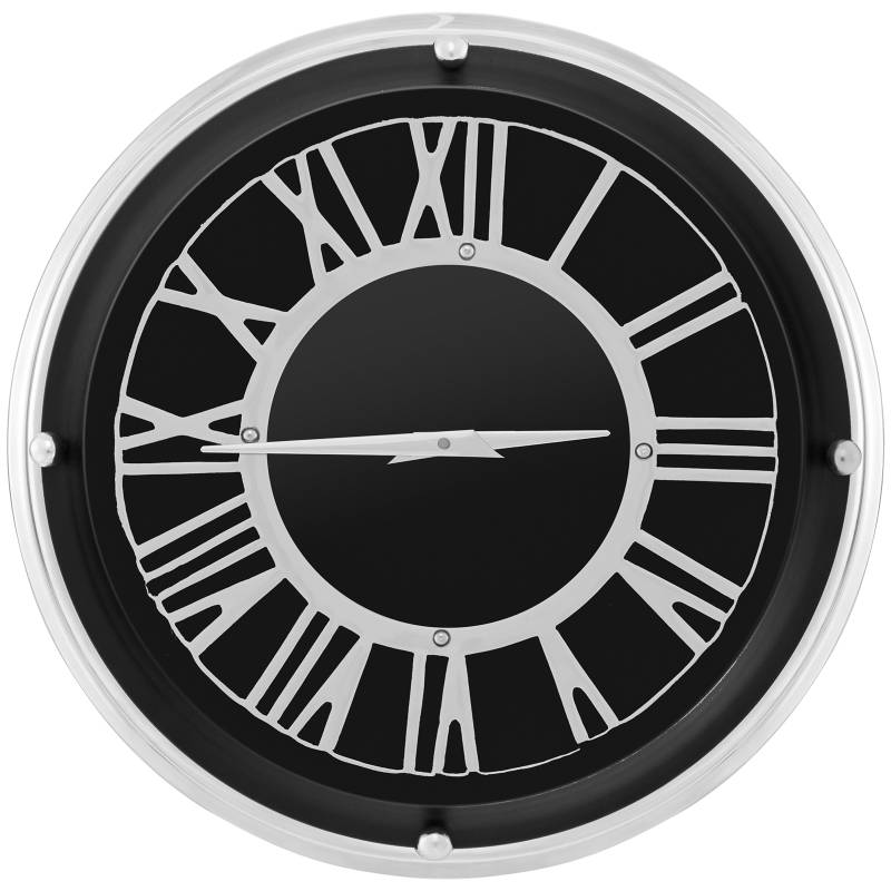 Ø 45 cm Leise Wanduhr mit Silbernem Rahmen & Römischem Ziffernblatt ohne Tickgeräusche-Ø 45 cm von Costway
