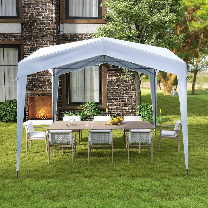 Pavillon 3x3 m Faltpavillon mit Rolltasche 8 Heringe & 4 Windseile Gartenpavillon Wasserdicht Stabil Winterfest (ohne Moskitonetz) von Costway