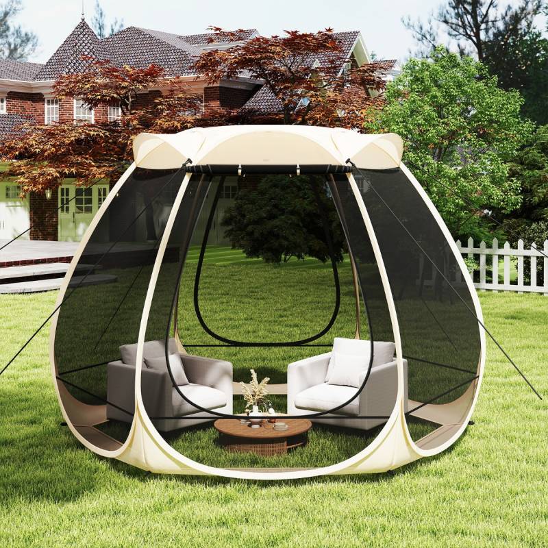 Pop-up-Mesh-Pavillon für 4–6 Personen 310 x 270 cm faltbares Outdoor-Campingzelt mit Rundum-Mesh von Costway