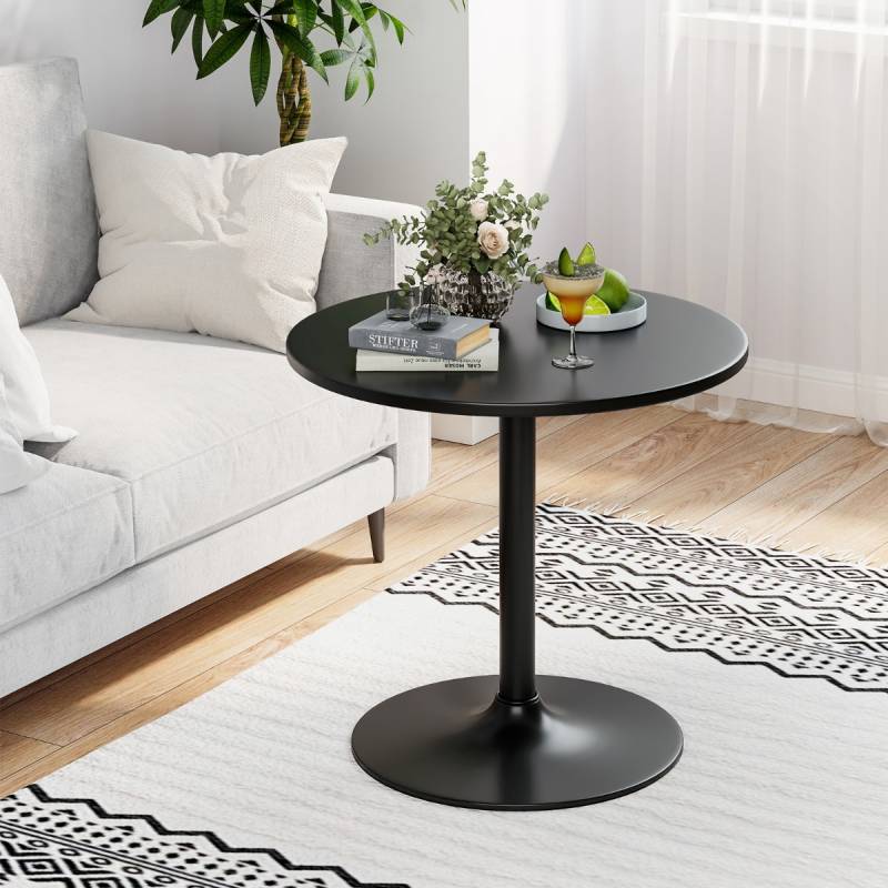 Runder Stehtisch höhenverstellbar 56 cm/101,5 cm Ø 60 cm Bistrotisch Schwarz von Costway