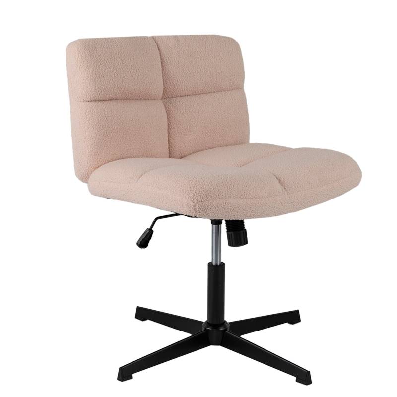 Schneidersitz Stuhl Drehstuhl ohne Armlehnen Schreibtischstuhl mit breiter Sitzfläche Rosa von Costway