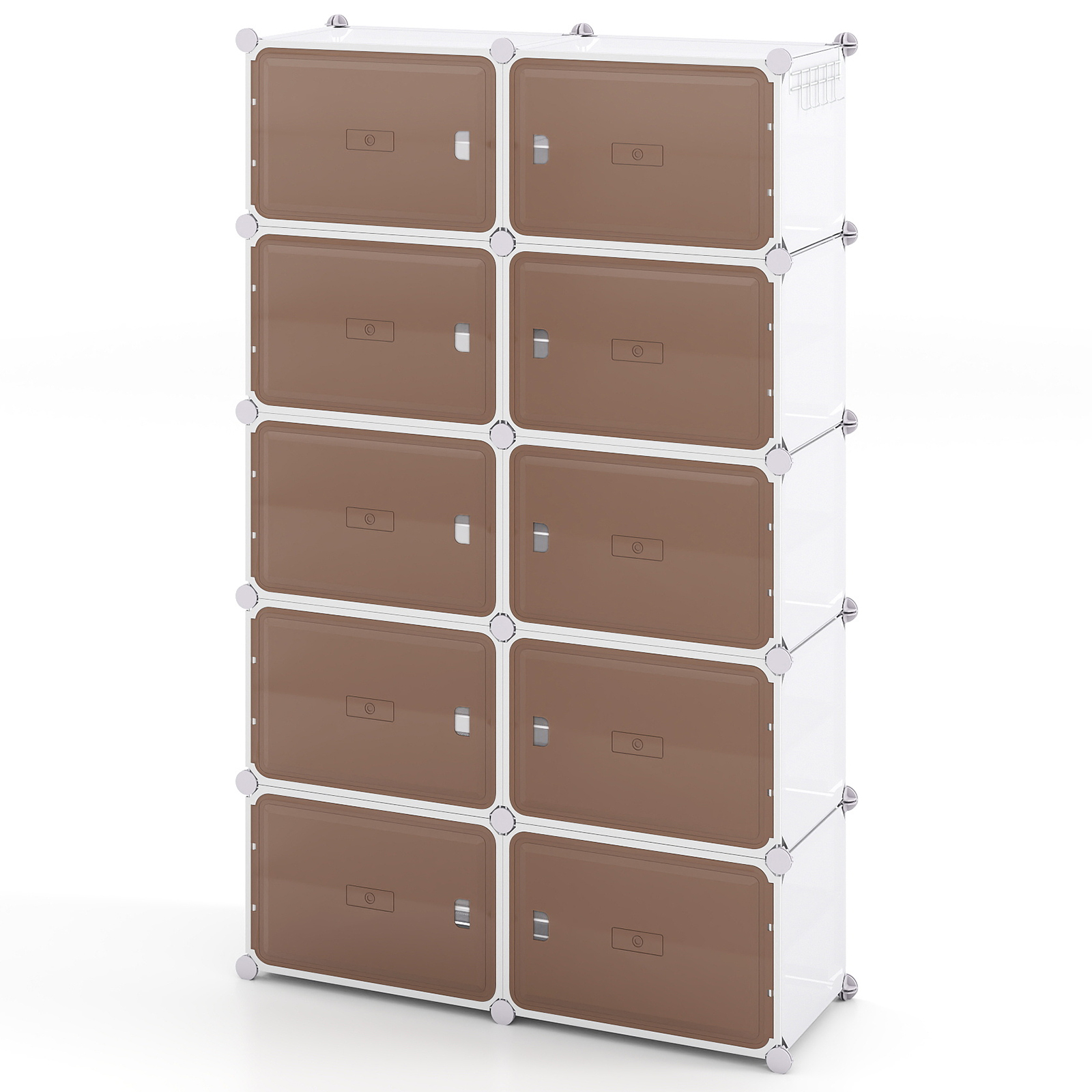 Schuhregal 10-stöckiger Schuhschrank mit herausnehmbaren Regalen stapelbare Schuhboxen für 40 Paar Schuhe Schuhregal 10-stöckiger Schuhschrank mit herausnehmbaren Regalen stapelbare Schuhboxen für 40 Paar Schuhe von Costway