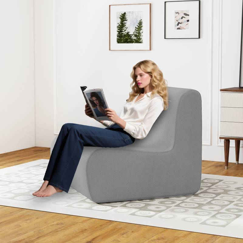 Sitzsack bequemer Bodensofa Stuhl mit weichem Samt & ergonomischer Unterstützung komfortabler Einzel-Lesesessel Grau Sitzsack bequemer Bodensofa Stuhl mit weichem Samt & ergonomischer Unterstützung komfortabler Einzel-Lesesessel Grau von Costway