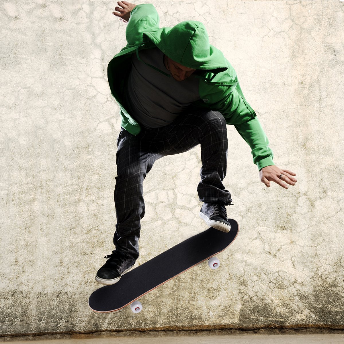 Skateboard Komplettboard Funboard Minicruiser Holzboard Longboard 20x79cm-schwarz Skateboard Komplettboard Funboard Minicruiser Holzboard Longboard 20x79cm-schwarz von Costway