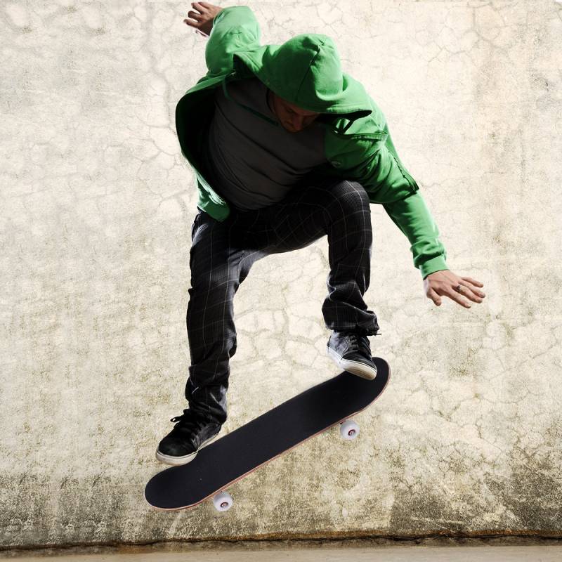 Skateboard Komplettboard Funboard Minicruiser Holzboard Longboard 20x79cm-schwarz von Costway