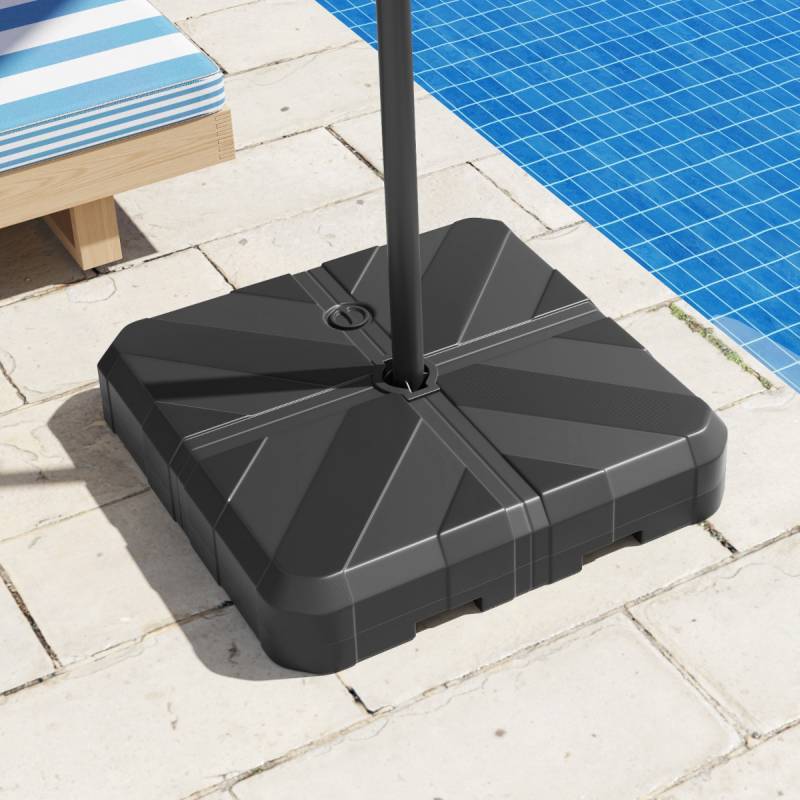 Sonnenschirmständer 45 Liter / 60 kg befüllbar mit Wasser oder Sand Schirmständer für Schirmstangen 67 x 67 x 13 cm von Costway