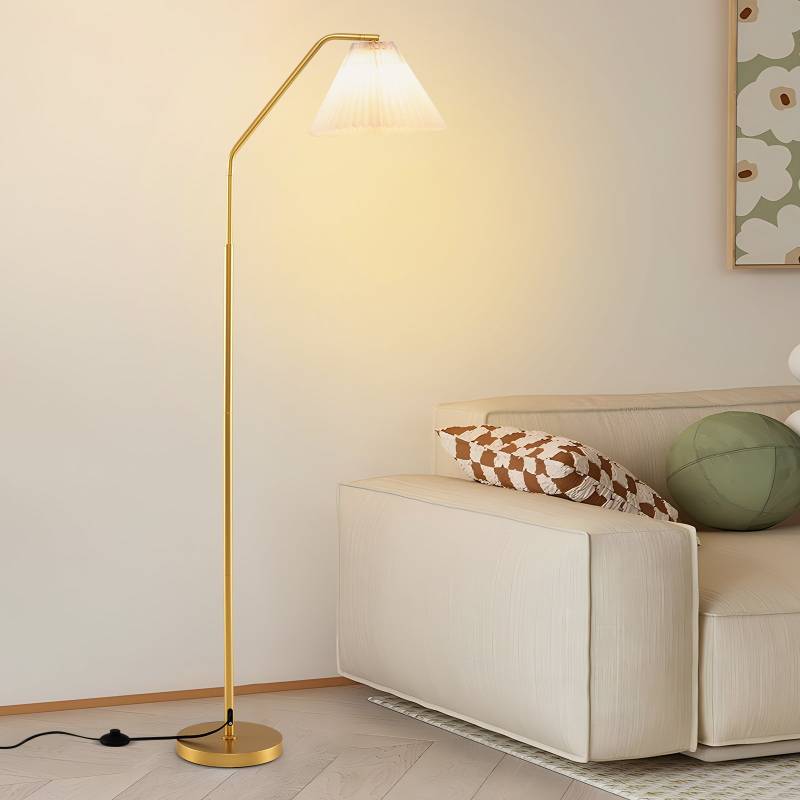 Stehleuchte Wohnzimmer 168cm E27 Fassung Bogenlampe mit verstellbarem Lampenkopf gold von Costway