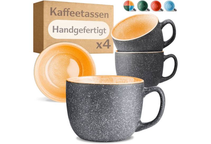 Cosumy Cappuccinotasse Kaffeetassen 4er Set aus Keramik - 350ml – ????????????????????????, Keramik, Warm von Cosumy