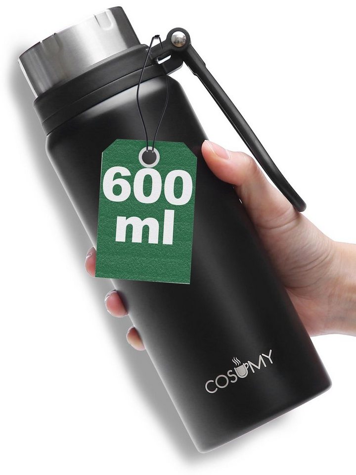 Cosumy Isolierflasche Thermosflasche Trinkflasche Kinder 600ml - Auslaufsicher, Auslaufsicher - Kohlensäure Geeignet - Doppelwandige Isolierflasche Cosumy Isolierflasche Thermosflasche Trinkflasche Kinder 600ml - Auslaufsicher, Auslaufsicher - Kohlensäure Geeignet - Doppelwandige Isolierflasche von Cosumy