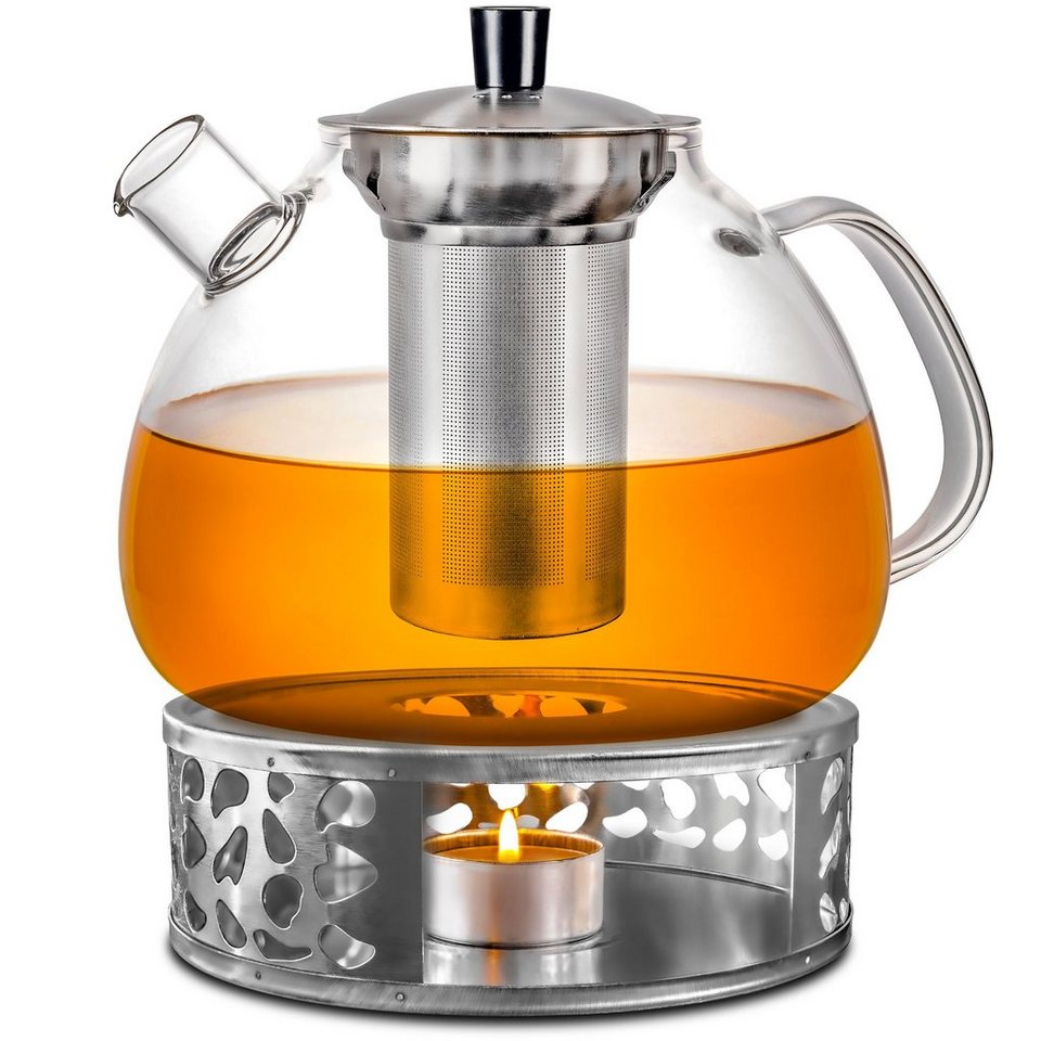 Cosumy Teestövchen Stövchen Teewärmer mit Kerzen & Teelichthalter (Kanne nicht enthalten), Edelstahl - Hält Warm - für Tee, Kaffekannen & heiße Getränke von Cosumy