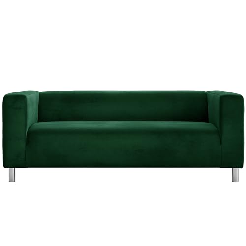 Cosy Burrows Klippan Ersatz-Sofabezug für 2-Sitzer aus Samtstoff, Loveseat-Bezug, maßgefertigter Bezug für IKEA KLIPPAN 2-Sitzer (180 cm) Sofa (Flaschengrün) von Cosy Burrows
