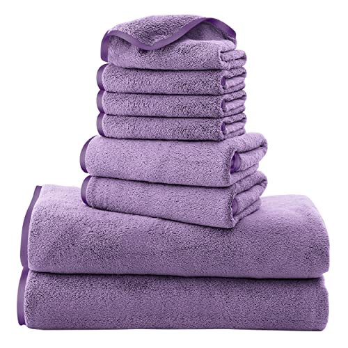 Cosy Family Mikrofaser-Handtuch-Set, 8-teilig, 2 Badetücher, 2 Handtücher und 4 Waschlappen, ultraweiche, sehr saugfähige Handtücher für Badezimmer, Fitnessstudio, Hotel, Strand und Spa (Lavendel) Cosy Family Mikrofaser-Handtuch-Set, 8-teilig, 2 Badetücher, 2 Handtücher und 4 Waschlappen, ultraweiche, sehr saugfähige Handtücher für Badezimmer, Fitnessstudio, Hotel, Strand und Spa (Lavendel) von Cosy Family