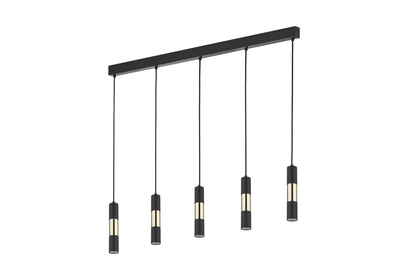 Cosy Home Ideas Hängeleuchten Hängeleuchte 5 fach Metall schwarz mit gold Esstischlampe, ohne Leuchtmittel, Tageslichtweiß, Hängelampe für gute Beleuchtung am Esstisch von Cosy Home Ideas