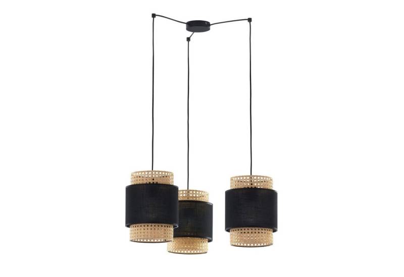 Cosy Home Ideas Hängeleuchten Hängelleuchte 3 flammig Rattan Geflecht Stoff Esstischlampe, ohne Leuchtmittel, Hängelampe für Esszimmer oder Wohnzimmer einsetzbar von Cosy Home Ideas