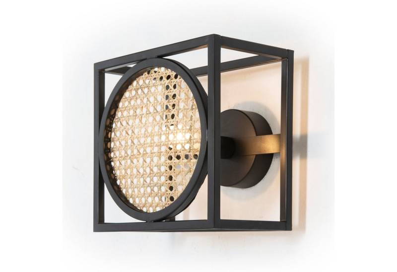Signature Home Collection Wandleuchte Wandlampe eckig Rattan Metall schwarz, ohne Leuchtmittel, Wandleuchte in Geflecht Signature Home Collection Wandleuchte Wandlampe eckig Rattan Metall schwarz, ohne Leuchtmittel, Wandleuchte in Geflecht von Signature Home Collection