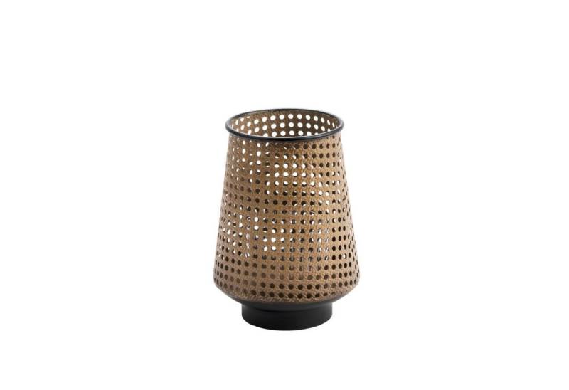 Cosy Home Ideas Windlicht Windlicht Metall 20x20 x 28 cm Geflecht beige braun (1 Stück, 1x Windlicht), Metall in Rattan Optik, witterungsbeständig von Cosy Home Ideas