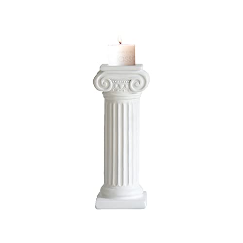 Griechischer Säulen-Kerzenhalter, Kerzenhalter, Kerzenhalter für Tisch, Teelichthalter, römischer Kerzenhalter (9,8 x 27,5 cm) von Cosy-YcY