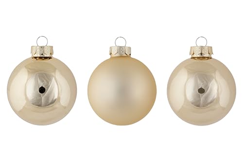 Cosy Home 24er Set Weihnachtskugeln Glas Champagner glänzend matt D6cm Cosy Home 24er Set Weihnachtskugeln Glas Champagner glänzend matt D6cm von Cosy & Trendy