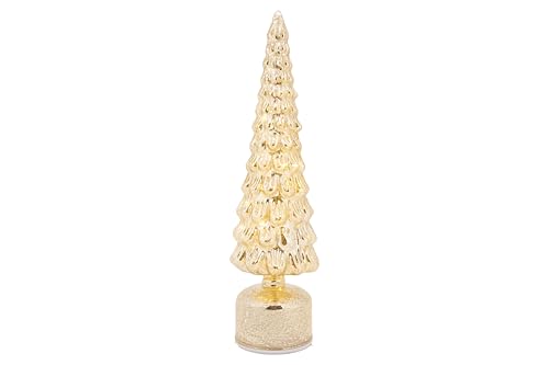 Cosy Home LED-Weihnachtsbaumlampe aus Glas, Gold, 11 x 11 x 39 cm, ohne 3 AA-Batterien von Cosy & Trendy