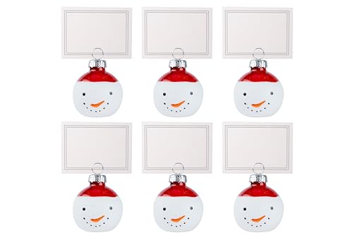 Cosy Home Set mit 6 Tischkartenhaltern aus Glas in Schneemannform, Rot/Weiß, 4 x 4 x 4 cm hoch Cosy Home Set mit 6 Tischkartenhaltern aus Glas in Schneemannform, Rot/Weiß, 4 x 4 x 4 cm hoch von Cosy & Trendy