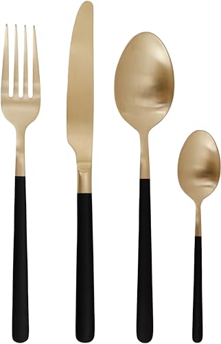 Cosy & Trendy Besteckset Olivia Champagner Schwarz 16-teilig / 4 Personen von Cosy & Trendy