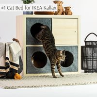Kallax Katzenbett - Gemütliche Katzenhöhle Für Ikea & Expedit, Handgemacht Aus Filz, Waschbar, Perfekt Katzenmöbel von CosyAndDozy