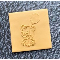 Babybär Hält Ballon Debosser Stempel. Baby Shower Fondant Icing Dekorieren von CosyBloomShapeNStamp