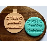 Beste Lehrgehilfe Cookie Stamp, Embosser Keks Stempel Fondant Kuchen Dekorieren Icing Cupcakes Schablone von CosyBloomShapeNStamp
