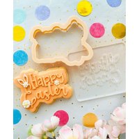 Frohe Ostern Prägestempel Und Cutter. Ostern-Plätzchen-stempel Ausstechform. Fondant Icing Cupcake Dekorieren von CosyBloomShapeNStamp