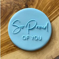 Graduierung Debosser Stempel. So Stolz Auf Dich Fondant Icing Embosser Cupcake Topper von CosyBloomShapeNStamp