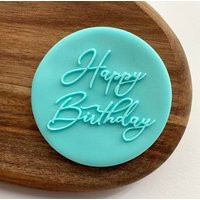 Happy Birthday Fondant Debosser Stempel. Geburtstag Keksstempel. I-Tüpfelchen Cupcake Dekoration von CosyBloomShapeNStamp