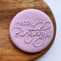 Happy Birthday Outbosser Stempel. Geburtstag Debosser Fondant Icing Cupcake Dekorieren von CosyBloomShapeNStamp