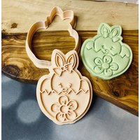 Hase Im Osterei Ausstechform + Stempel. Oster Fondant Icing Cupcake Dekorieren von CosyBloomShapeNStamp