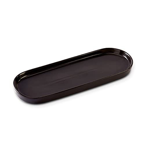 Simple Style Keramik-Spülbecken-Tablett – Badezimmer- und Küchentheken-Tablett (schwarz von CosyCorner