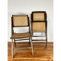 2Er Set, Vintage Rattan Stühle, 1960Er Jahre, Deutschland von CosyEcke