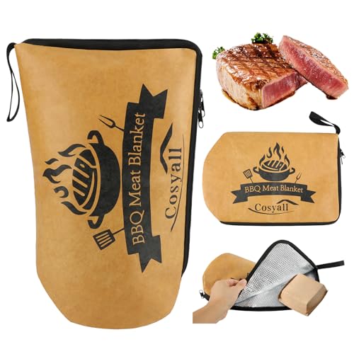 Cosyall Grilldecke zum Ausruhen von Fleisch, Räucherfleisch, wiederverwendbare Räucherdecke zum Grillen von Fleisch, isolierter Ruhebeutel mit breiter Öffnung für großes Bruststück, Rindfleisch Cosyall Grilldecke zum Ausruhen von Fleisch, Räucherfleisch, wiederverwendbare Räucherdecke zum Grillen von Fleisch, isolierter Ruhebeutel mit breiter Öffnung für großes Bruststück, Rindfleisch von Cosyall