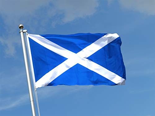 Cosymate Schottland Nationalflagge - Saltire St Andrew's Cross Banner - Schottische Feierlichkeiten Flagge mit Messing-Ösen - Strapazierfähige Fahne für Fahnenmast - 100% Polyester, 90x150cm von Cosymate