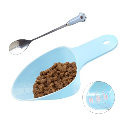Cosysparks Messbecher Hundefutter Trocken mit Skala Linie um 120g für Haustier Trockenfutter, Pfote Haustier Fütterungslöffel für Dose Nahrung von Cosysparks