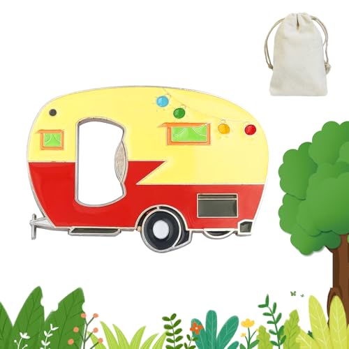 Flaschenöffner Magnet Camping, Camping Gadgets Wohnwagen Gadgets Bierflaschenöffner Lustig FlaschenöFfner Bier Camper Geschenke Wohnmobil Geschenk (gelb) von Cosysparks