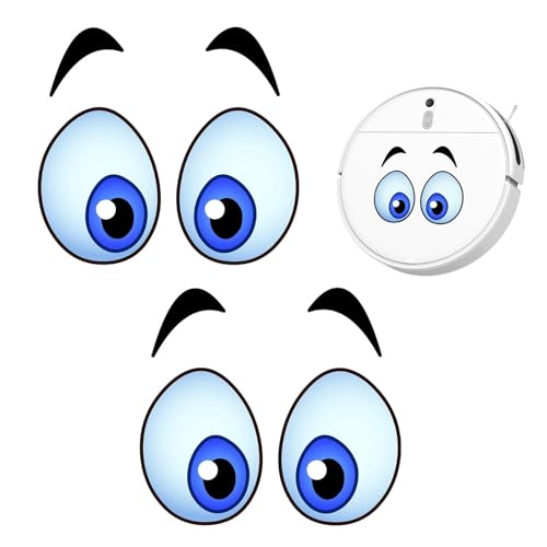 Lustig augenaufkleber für roboter, 2 Pack wasserdichte Cartoon Augen aufkleber staubsauger roboter aufkleber mähroboter augenaufkleber selbstklebende dekorative Aufkleber Blau von Cosysparks