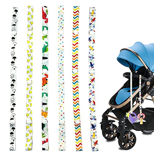 Spielzeug Gurt Halter, 6 Stück Haltegurte Spielzeugkette Verstellbar Schnullerkette Stoff Anti Drop Strap Baby Sspielzeug Gurthalter für Kinderwagen, Hochstühle, Babyflaschen von Cosysparks